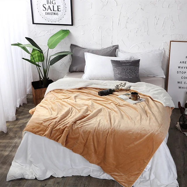 
Wholesale Luxury Fabric Printed Winter Weighted Throw Sofa Polar Fleece Sherpa Blanket 