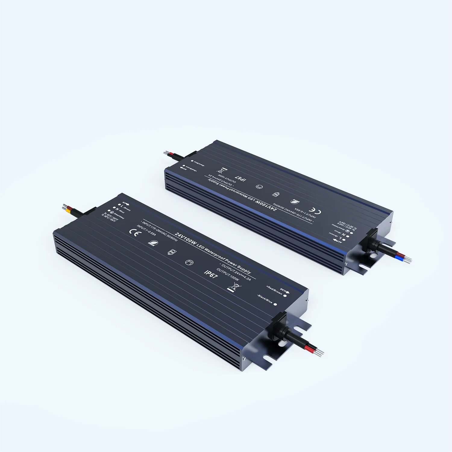 5 Years Warranty Customized Constant Voltage LED Driver 12V/24V 20W 30W 60W 100W 200W 300W 600W IP67 Waterproof Power Supply