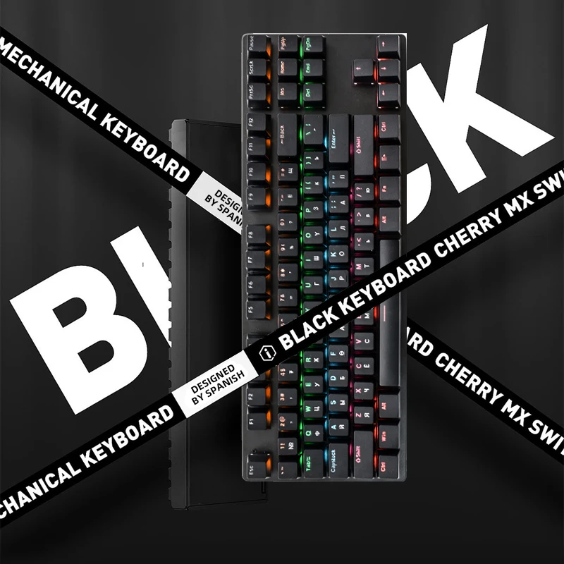 Custom Mongolian language mechanical keyboard 61 64 87 104keys RGB backlight  mechanical gaming keyboard is suitable for Gamer