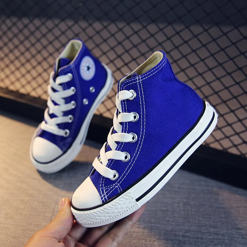 Оптовая продажа, детская обувь, школьная обувь на шнуровке, высокие холщовые ботинки, детская повседневная обувь