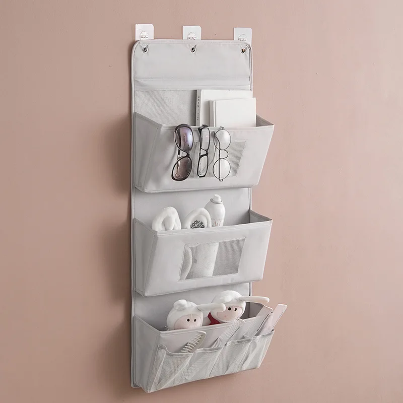 DS3953 Hanging Storage Bag for Bedroom Bathroom Office Oxford Fabric Wall Organizer Over Door Hanging Organizer with Pockets