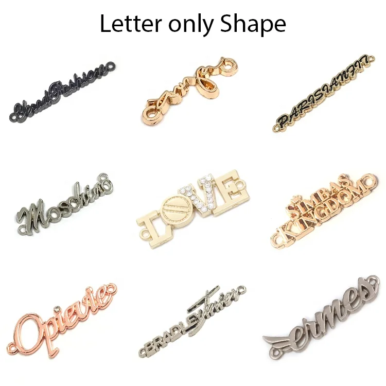 Custom Eco-Friendly Small Crown Shaped Metal Logo Tag Sustainable Plating Technique for Clothes Label Tag