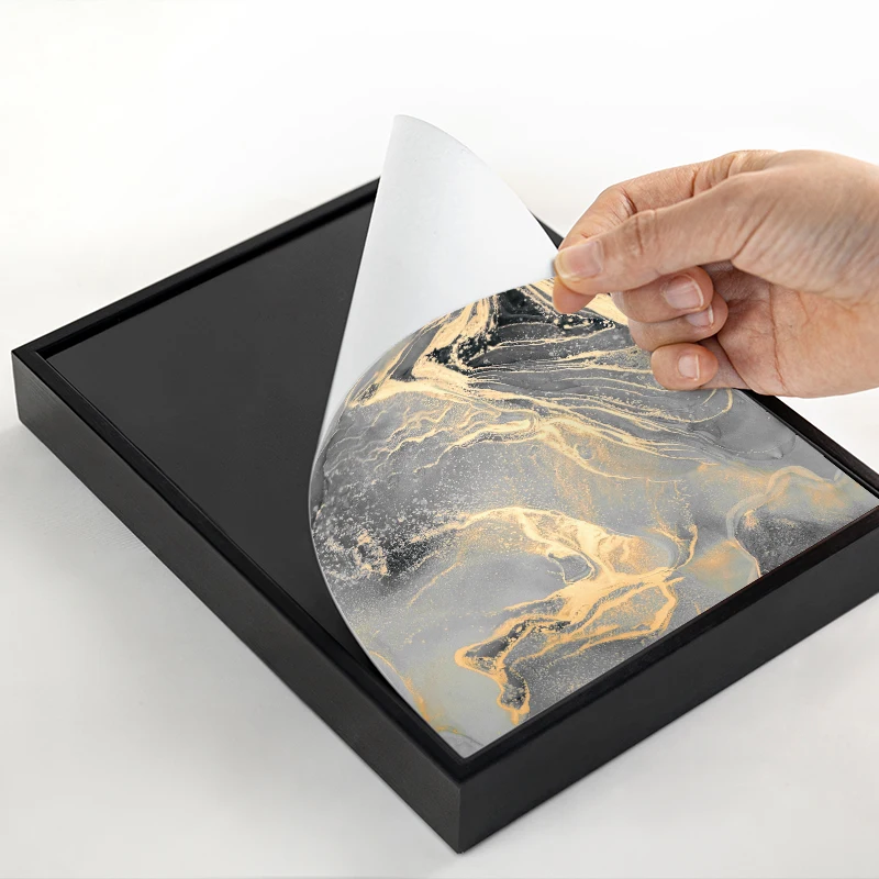 Wholesale Art Prints photo frame  modern gold abstract wall art oil painting for home decor living room marcos de fotos