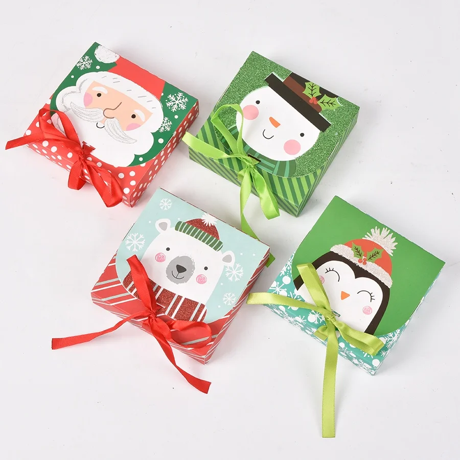 Christmas Celebration paper card holder box decorative Santa print card holder box customized design paper card holder for mail