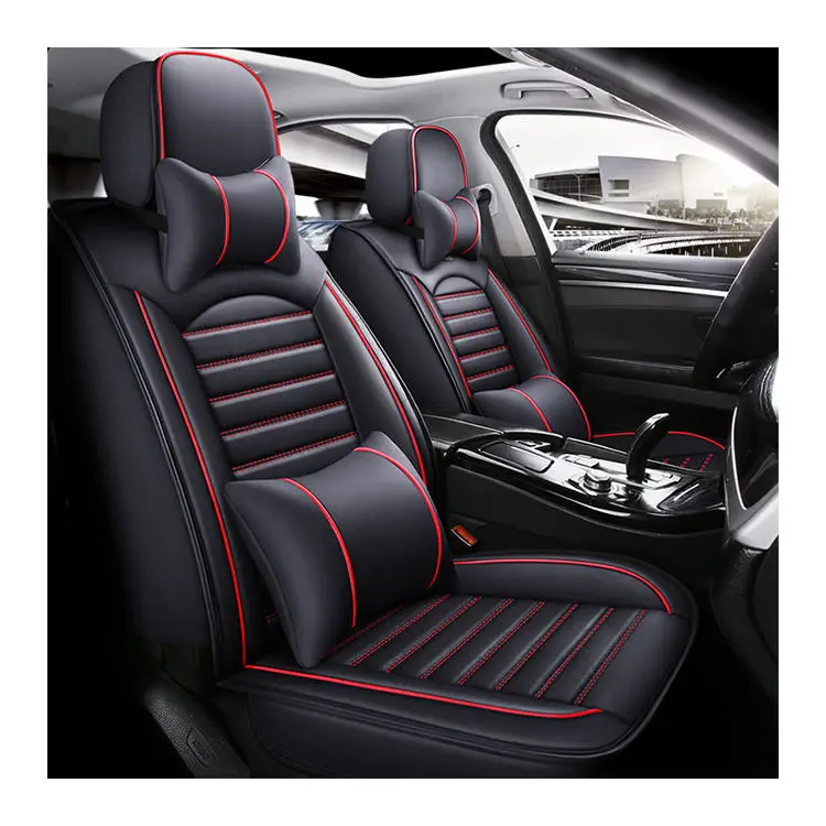 Four Seasons Waterproof Universal Leather Car Seat Covers High Quality Seat Cover Car Full Set 9 Pcs For Cars