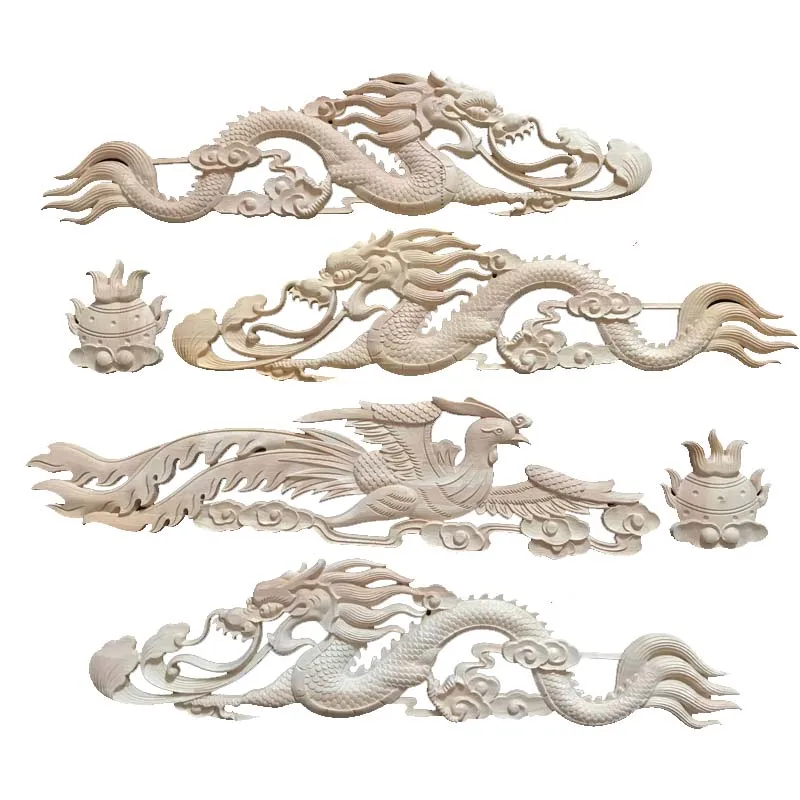 Chinese style Wood carvings Chinese decoration Dragon and phoenix