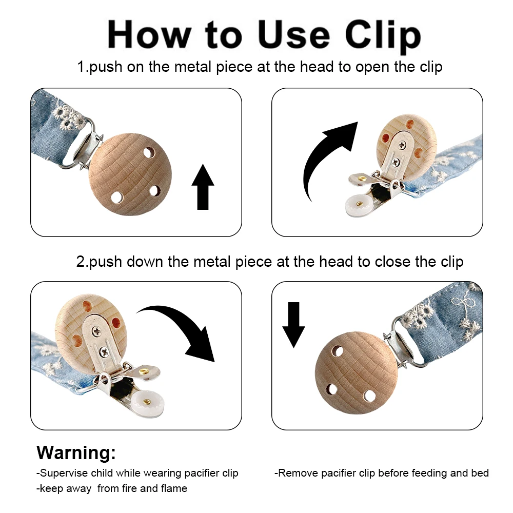 Hot Sale Factory Baby Crochet Infant Nipple Holder Cord Wood Crochet Beads Cotton Teething Chewable Toys