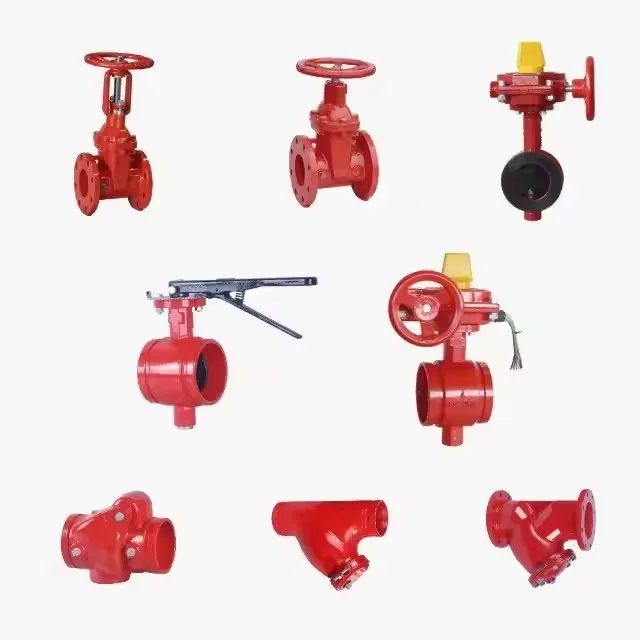 FM UL Fire Protection System PN10 PN16 DI Grooved Flanged Butterfly Valves Swing Check Valve Fire Fighting Gate Valves