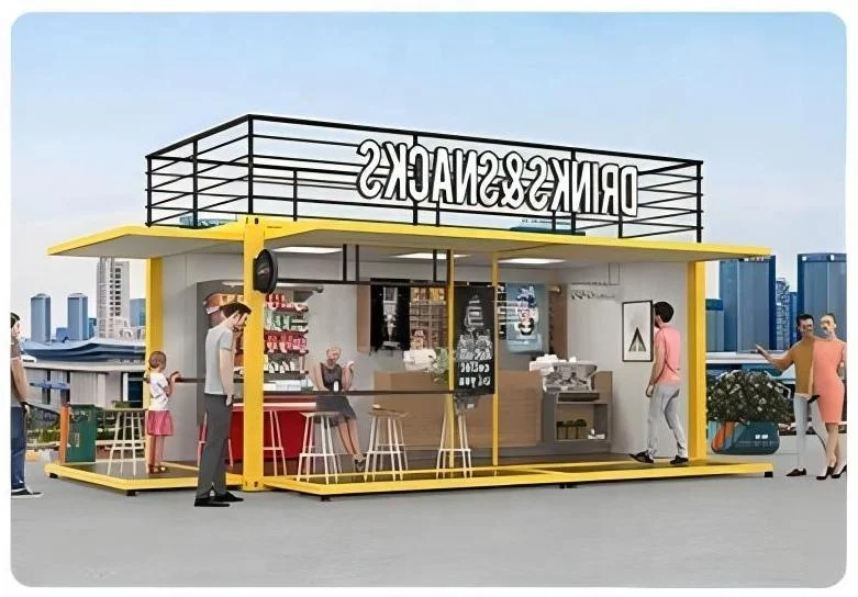 Wholesale two-story pop-up contain office cabin home tiny house concrete living low cost expandable prefabricated fast food shop