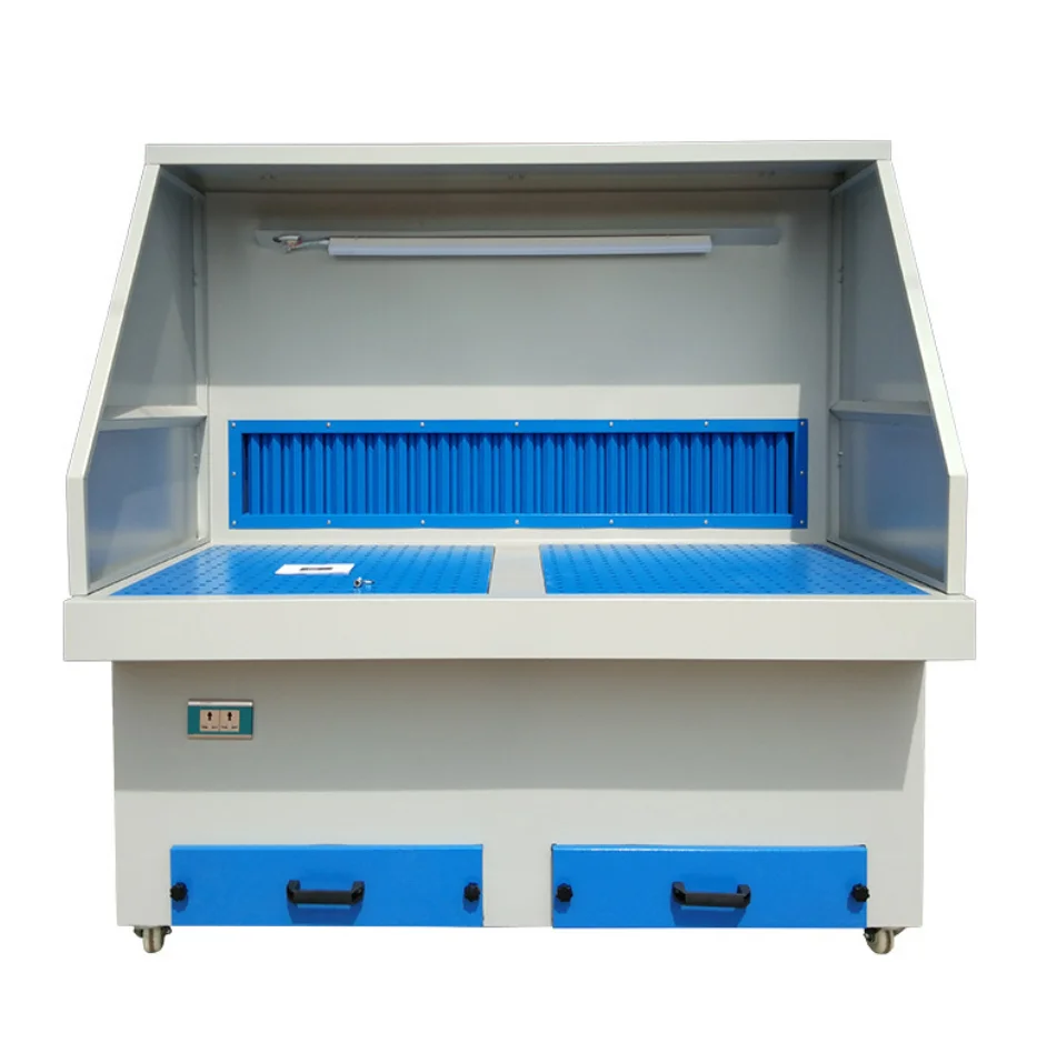 Movable efficient grinding and polishing table pulse dust removal