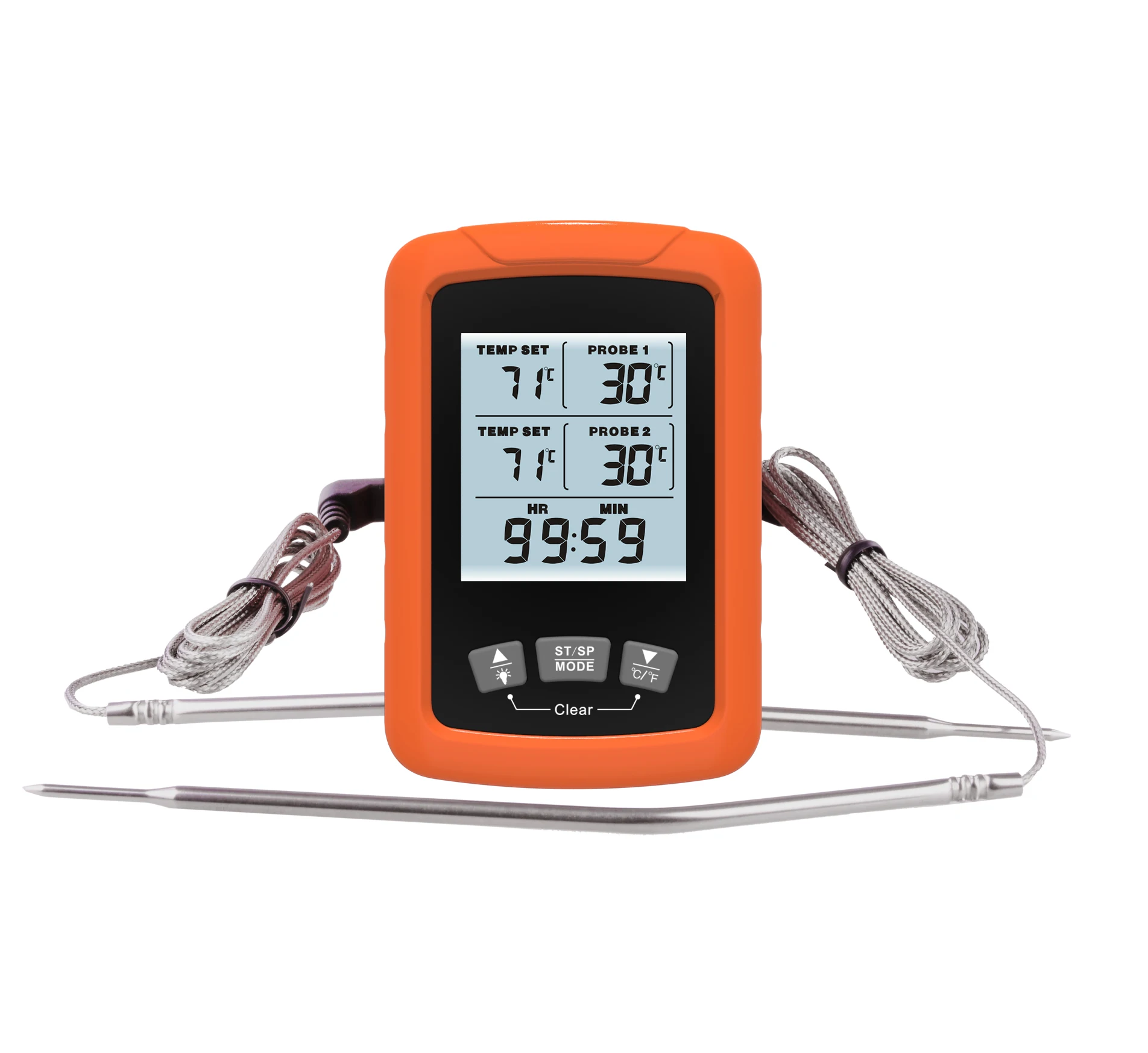 Smart cordless indoor meat thermometer digital grill thermometer with large lcd display for smoker, cooking and bbq