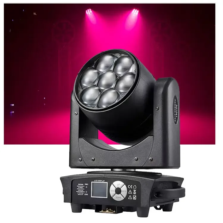 Led beam wash 7x40 mini 7x40w moving head bee eye with zoom for disco party club bar dj show stage lighting