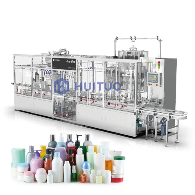 Automatic multifunctional pet glass bottle filling and capping monoblock machine for cosmetics
