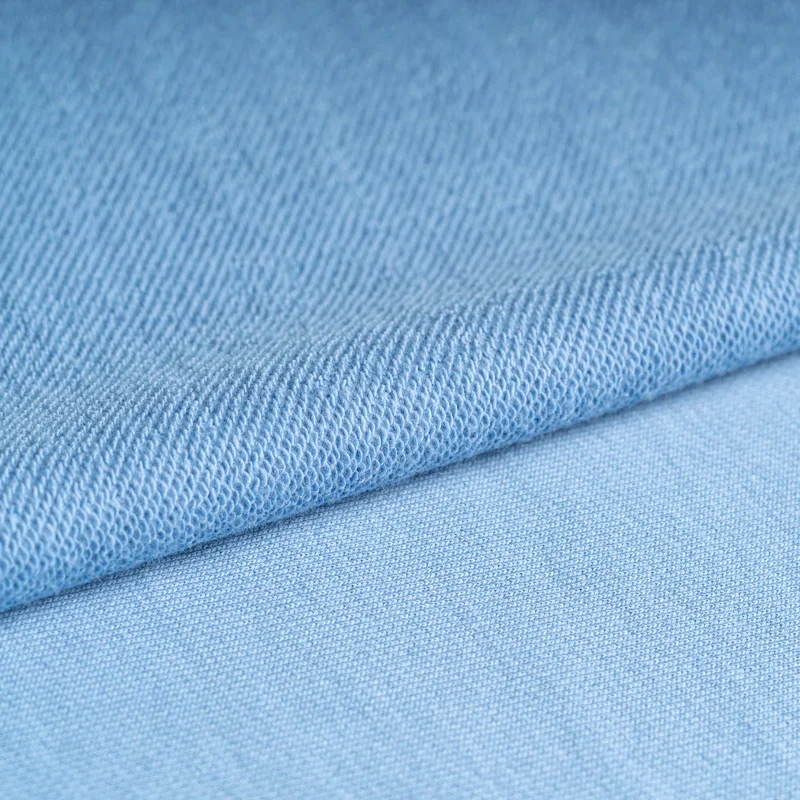 
100% COTTON LEFT TWILL FRENCH TERRY cloth knit fabric 