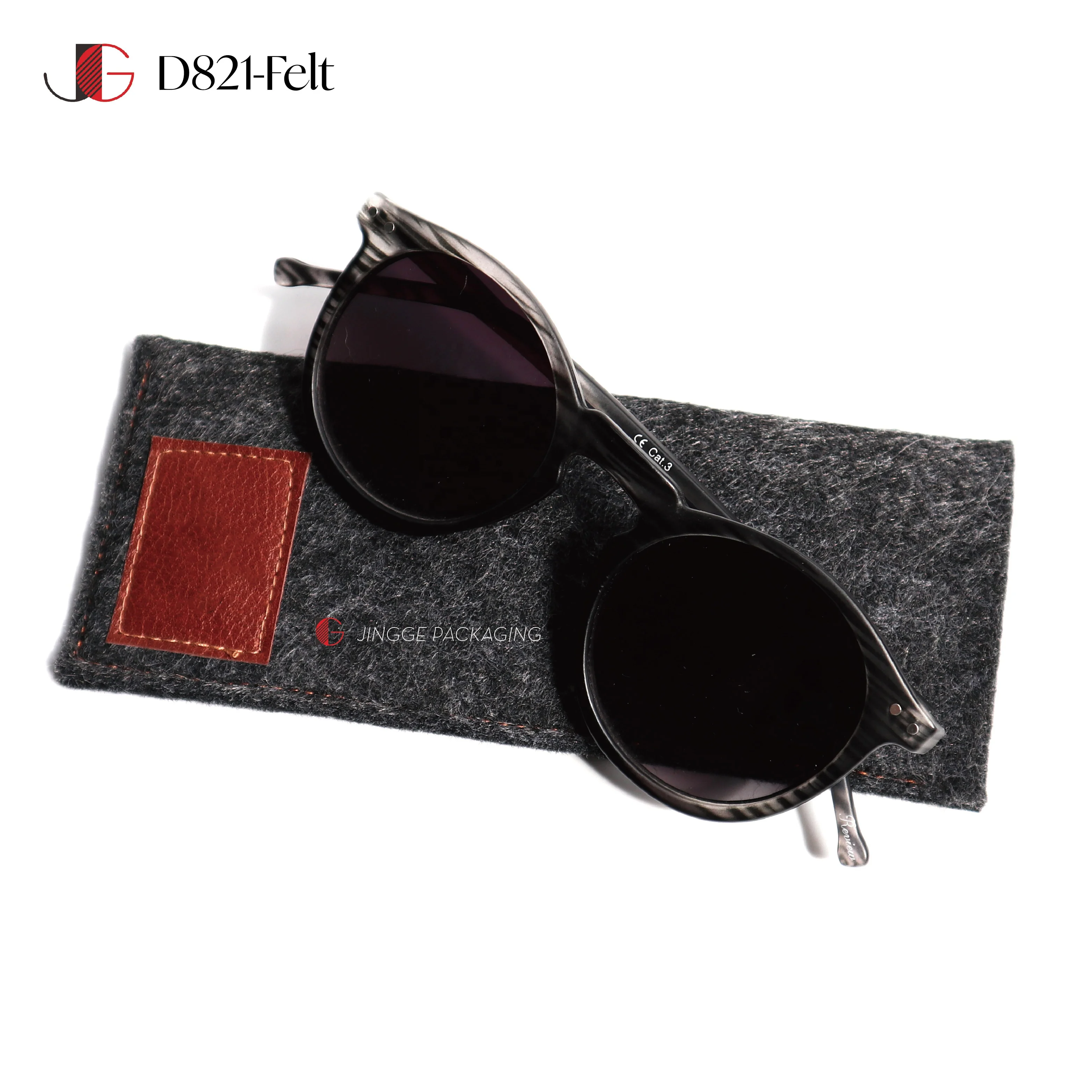 Custom Felt Spectacle Reading Glasses Case Soft Packaging Pouch for Sunglasses Recycled Felt Optical Glasses Case