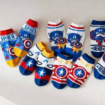 Детские хлопковые носки для мальчиков на весну/Лето Новое поступление милые летние с героями мультфильмов