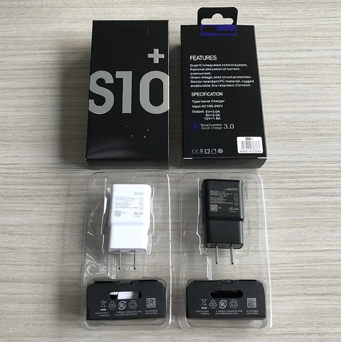 2pin 15W charger adapter for Samsung S10 fast wall charger with type c cable for Samsung S10+