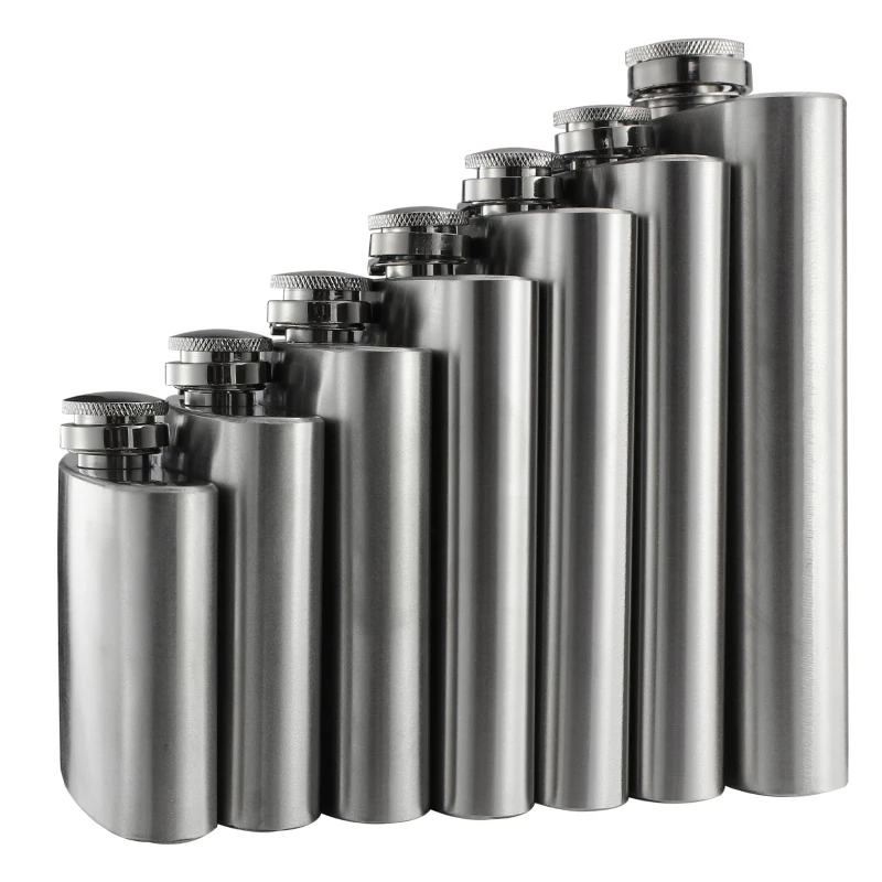 Wholesales 7oz Whiskey Pocket Titanium Thermo Hip Flask Set, Custom 7 oz Stainless Steel Metal Liquor Hip Flask