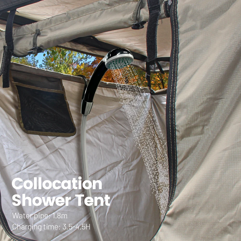 2023 portable 12v rechargeable camping out door shower auto bag hot water 20l 18l rechargeable stand kit pressure accessories