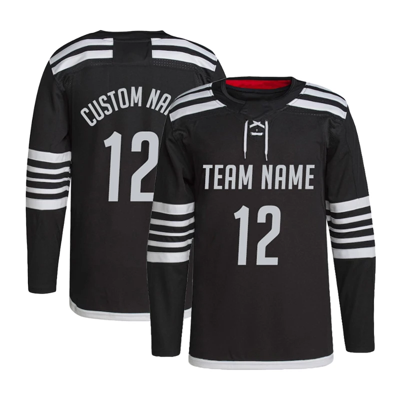 Custom Hockey Jersey for men Sublimation Embroidered maroon hockey jersey