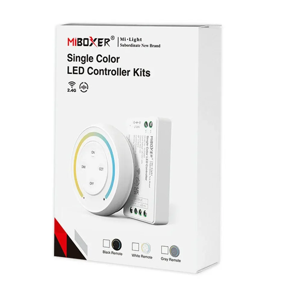 Комплекты одноцветных светодиодных контроллеров mipboxer fut036sa Круглый 2 4 г s1 Run rf пульт дистанционного управления Затемнением DC12-24V 12 А PWM диммер В