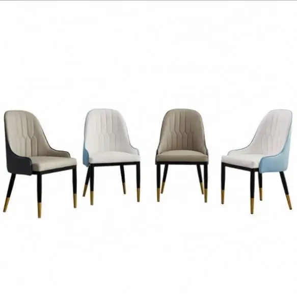 Factory Made Wholesale Cheap Price Modern Luxury PU leather Wood Solid Legs Dining Chairs For Selling