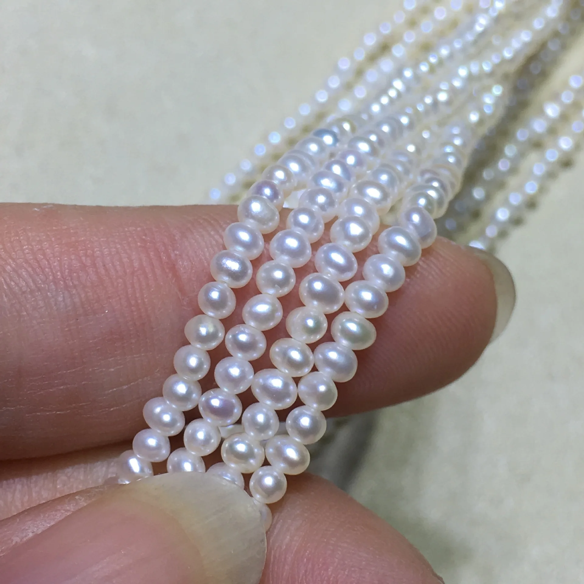 Fengzuan jewelry 2022 hot sale  2-3mm round white Baby pearl freshwater pearl strand DIY bracelet necklace jewelry production