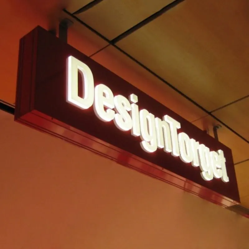 Outdoor Light Box Push Through Halo Lettering Letters Logo Illuminated Raised Letter Led Light Up Sign Custom