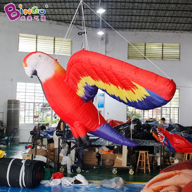 Advertising Inflatable Animal Cartoon Model Hanging Inflatable Red Parrot For Sale