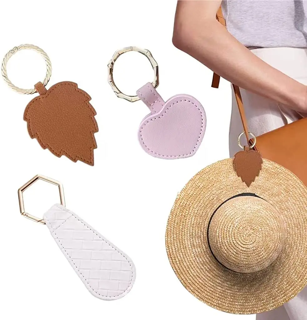 PU Magnetic Hat Clip for Travel, Stylish Hands-Free Bag, Purse, Luggage, and Backpack Clip-On Holder for Sun and Wide Brim Hats
