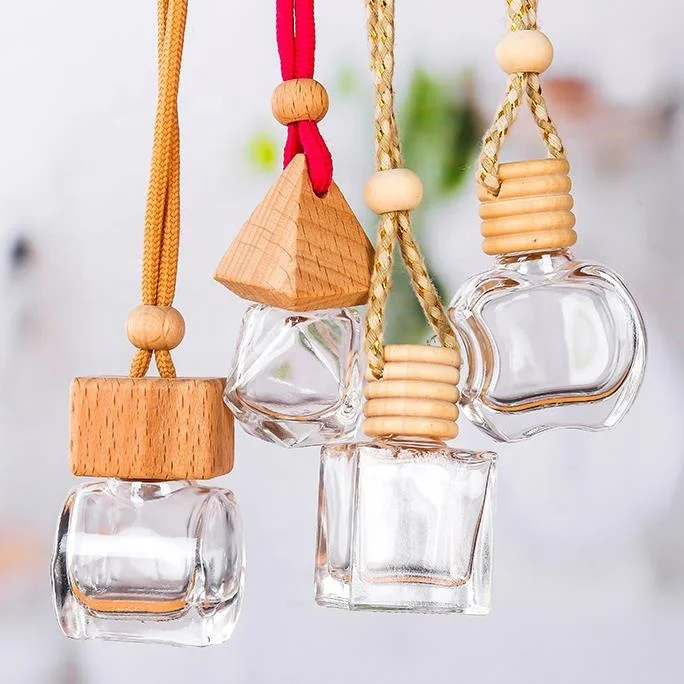 Different Shapes Glass Car Perfume Bottles Pendant Empty Hanging Car Diffuser Bottle