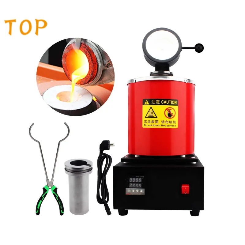1/2/3 kg 2000F Mini Digital Gold Melting Furnace with Graphite Crucible for Silver Copper and Aluminum Permanent Jewelry Machine