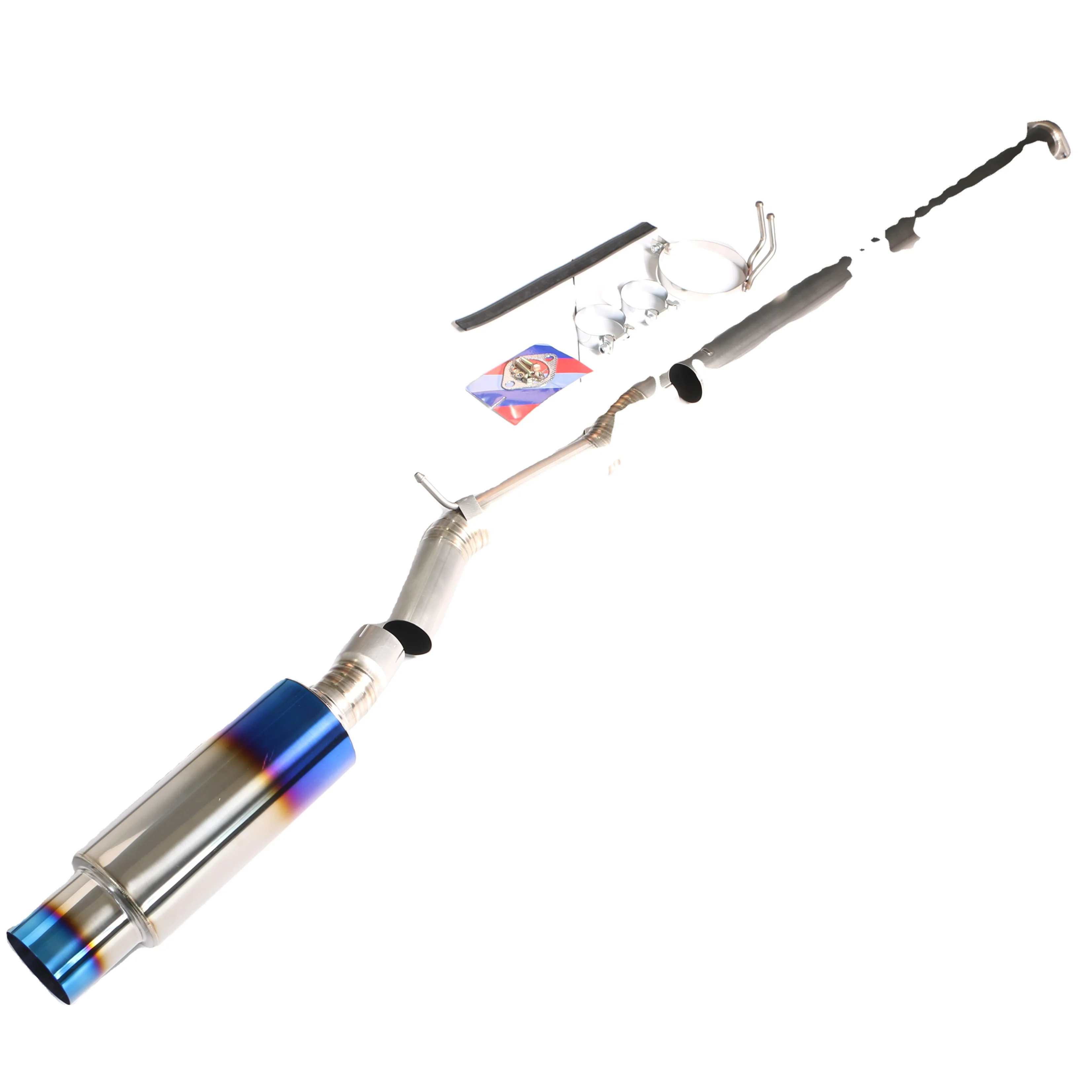 Титановая синяя сгоревшая выхлопная система для Mitsubishi Lancer Evo X Evo10 4B11T