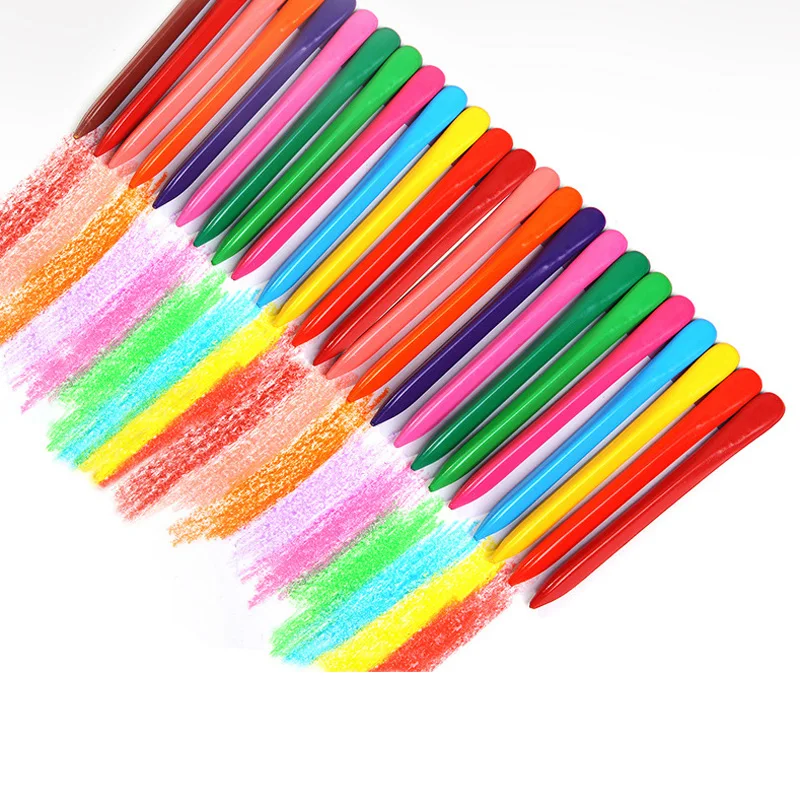 
wax plastic colored washable triangle crayons for kids 