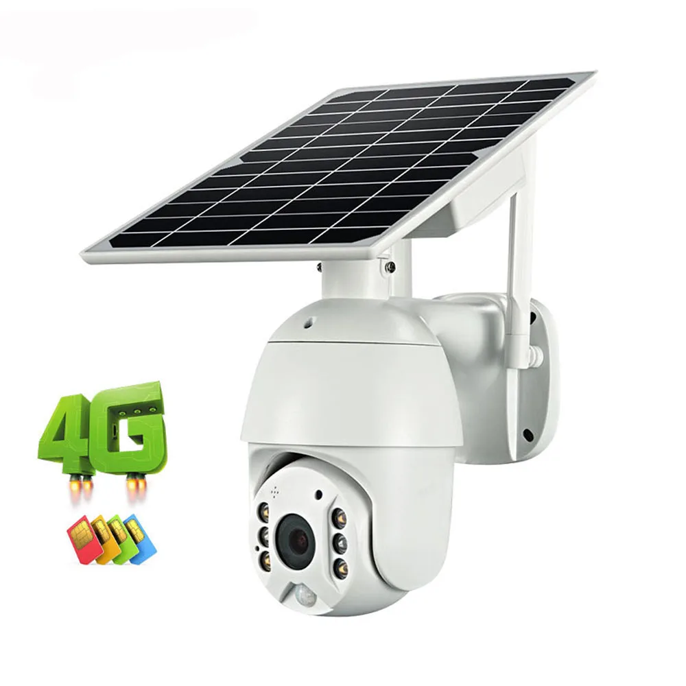 WiFi Wireless Solar Powered  CCTV Camera 4G GSM SIM Card Security IP PTZ Outdoor Solar Camera Waterproof Ubox APP