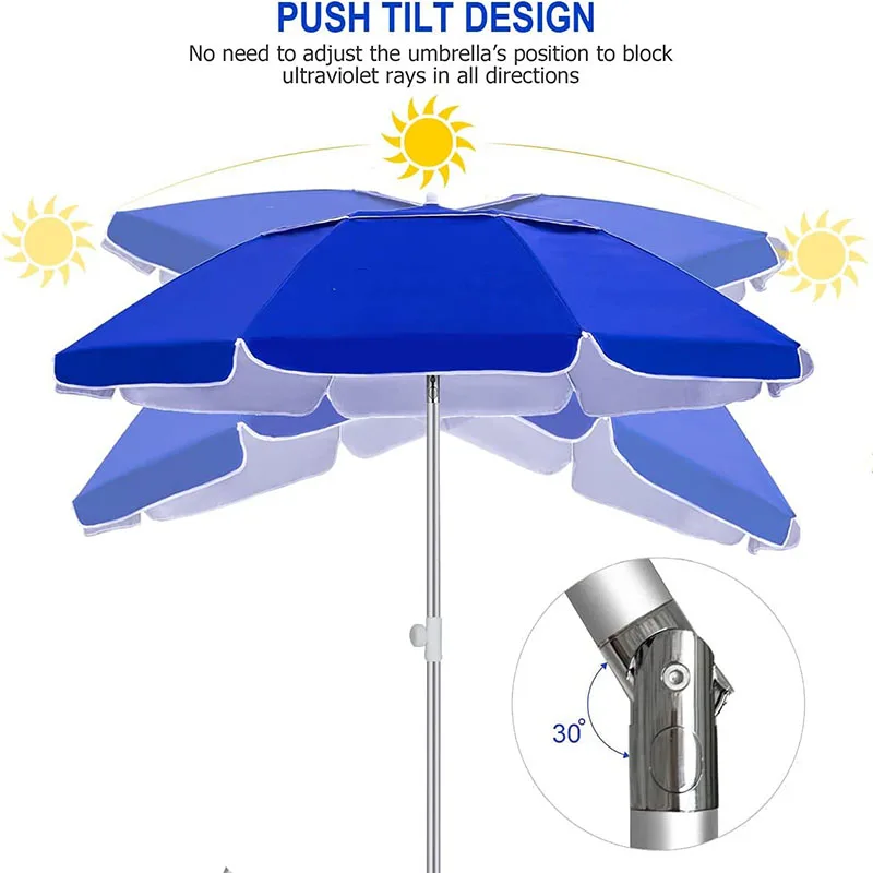 Factory Direct Beach Canopy Portable Aluminum Beach Umbrella Suitable for beach, outdoor travel