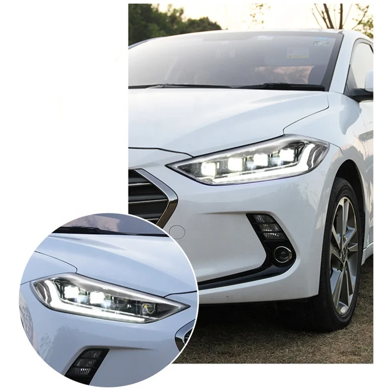 HCmotion завод 6-го поколения Avante анимация DRL фары 4 светодиодные линзы 2016 2017 2018 для Hyundai