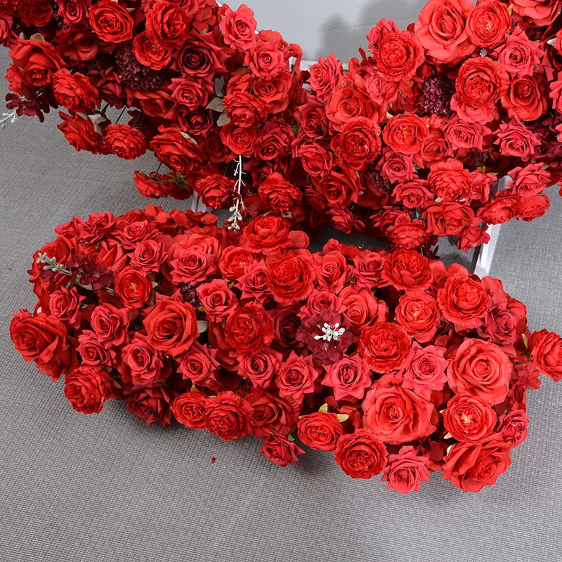 Hot Selling Heart Shape Red Rose flower Arch For Wedding Garden Home Decor