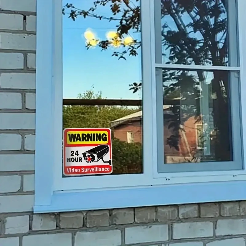 Enhance Your Safety With 24 Hour Surveillance Warning Stickers Vivid Slogans Protect Your Home And Business!