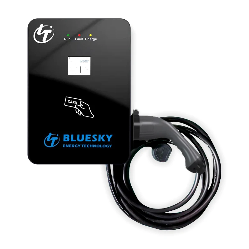  BLUESKY 7 кВт AC EV зарядное устройство SAE J1772 тип 1 2 4 экран OCPP 1.6J Wallbox evse новая энергетическая Автомобильная зарядная станция Коммерческая