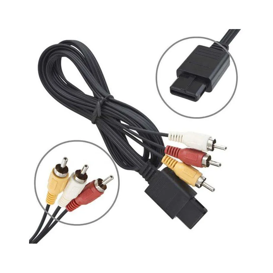 Audio Video AV Cables for Snes/N64 Video Games Console 6FT Wire Cord RCA TV AV Cable