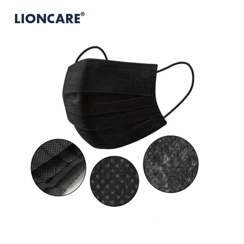 Оптовые поставки черный уход за кожей лица Dispos Masker одноразовые маски для на плоской подошве петли уха изготовленным заказ логосом