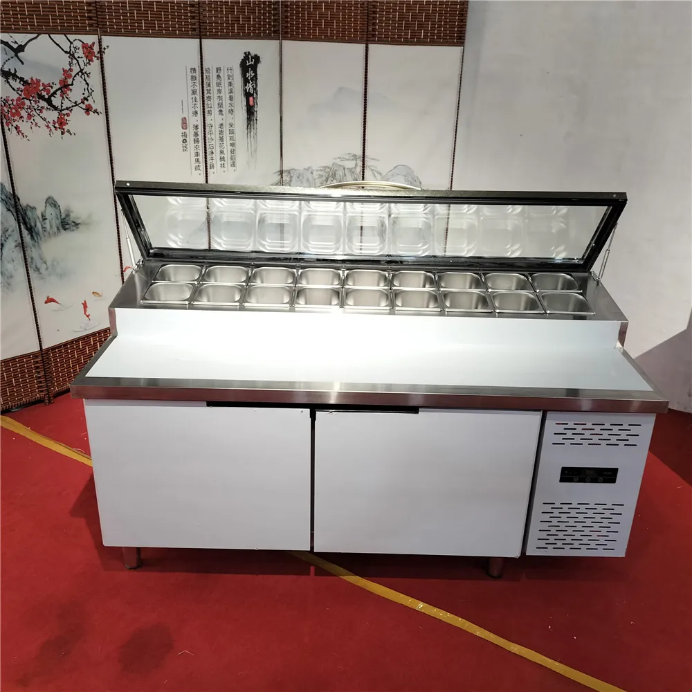 Commercial 1/2/3 Door Stainless Steel Salad Sandwich Prep Table Refrigerator