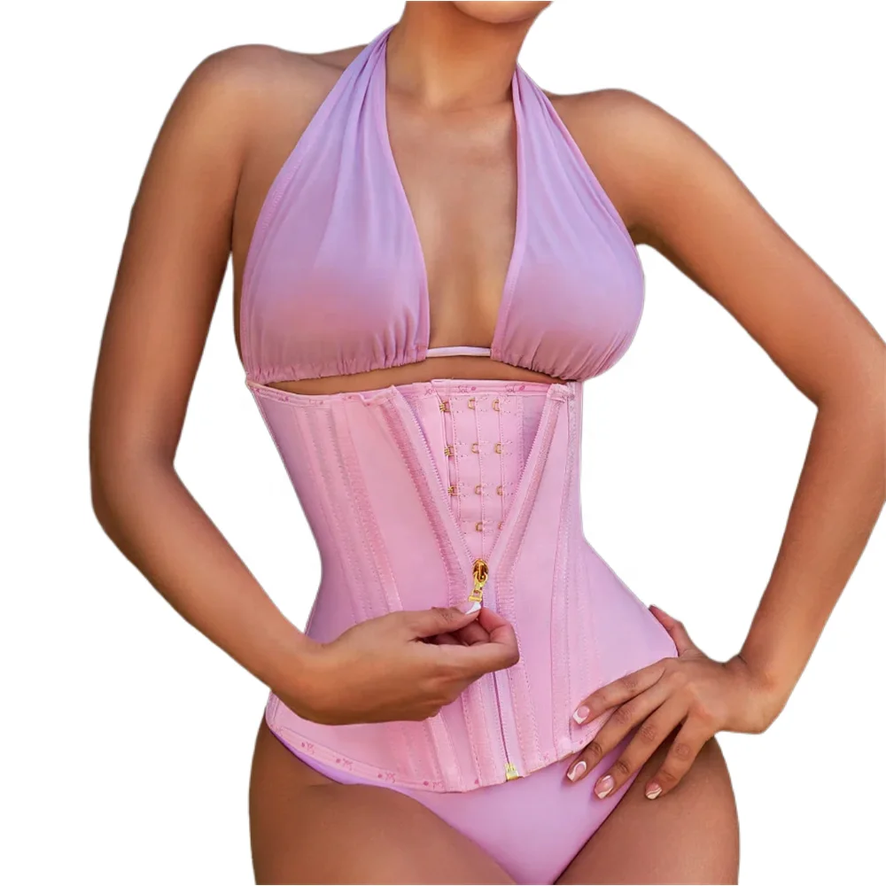 Women Cut Out Frill Waist Trainer Fajas Corset Body Shaper Tummy Control Faja Cinturilla Colombian Curved Girdles for Women