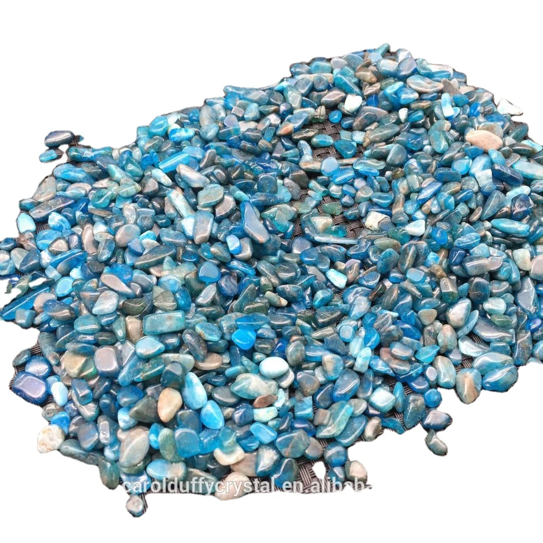 Wholesale Natural Rock Healing Crystal Chips Blue Phosphate Tumbled Stone for Decoration Gifts