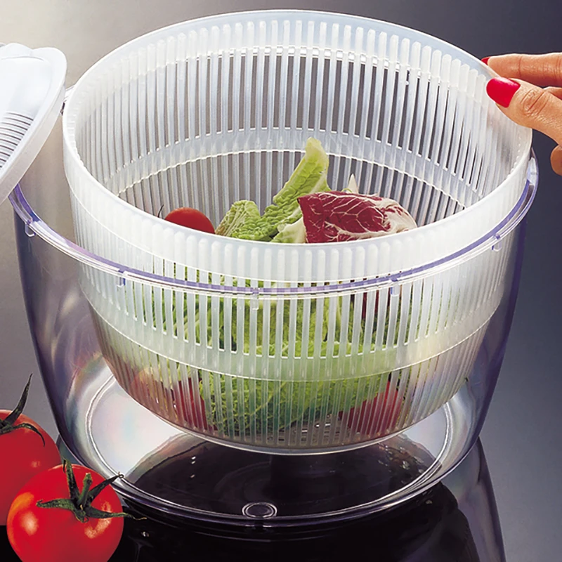 Newest Fashion Best Selling Plastic Portable Rotary High Efficient Vegetable Tabletop Salad Dryer