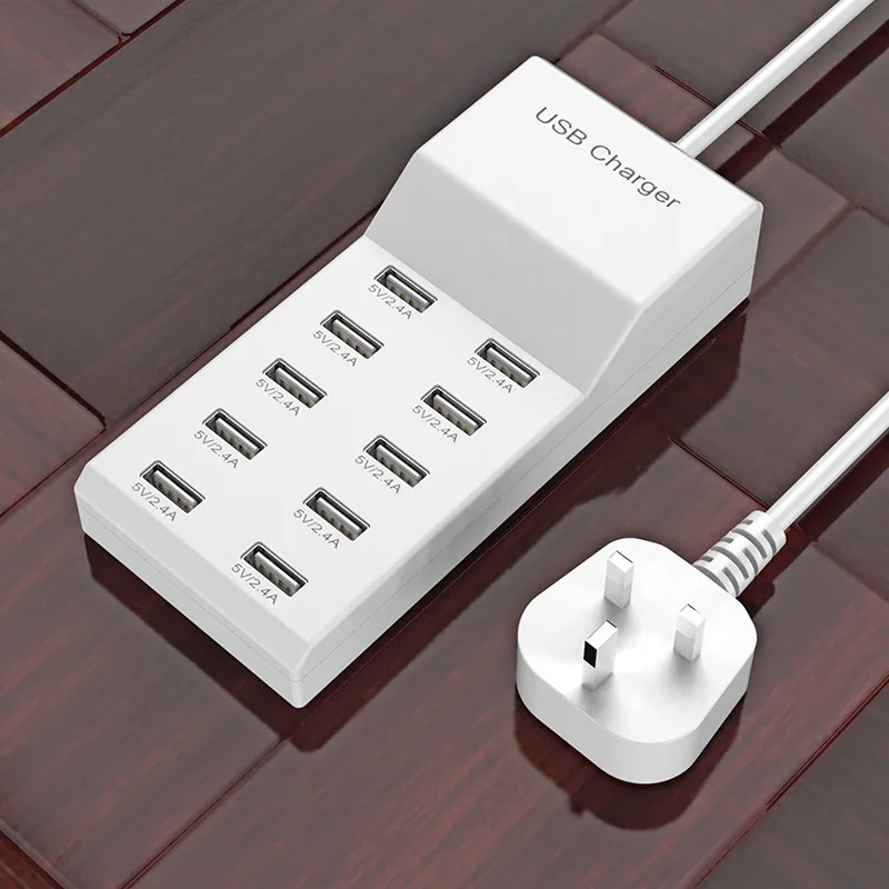 USB многопортовый зарядный кабель 5V2.4A10 порт для мобильного телефона штекер 50 Вт зарядная станция Быстрая зарядка Заводская поставка