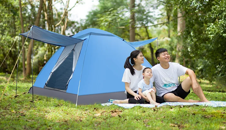 Mult-Person Dome Tent Easy Set Up Shelter with Rain Fly and Carry Bag for Camping Beach  Backpacking  Hiking and Festivals