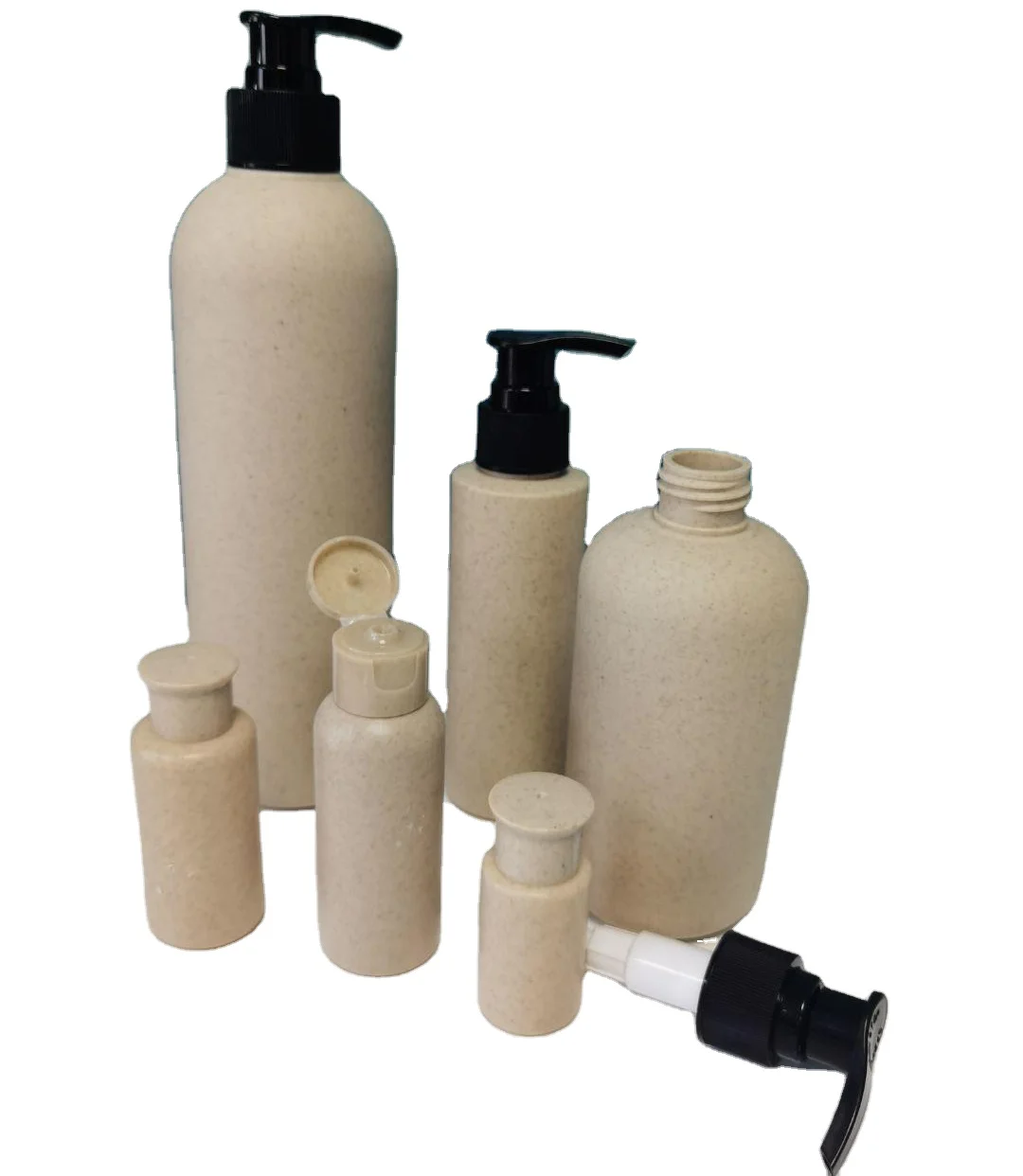 China hot sales Environmental material PLA  wheat straw bottle and jar for cosmetic packaging in stock