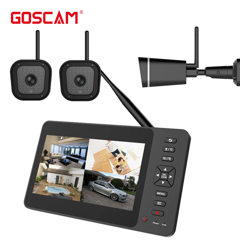 7 inch lcd 720 4CH 2.4G wireless cctv home security camera system